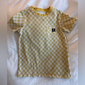 Rags yellow checkered tee 3/4